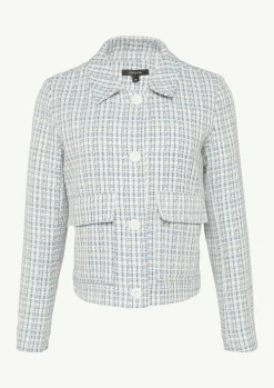 Verkürzte Tweed-Jacke mit aufgesetzten Taschen-Comma New