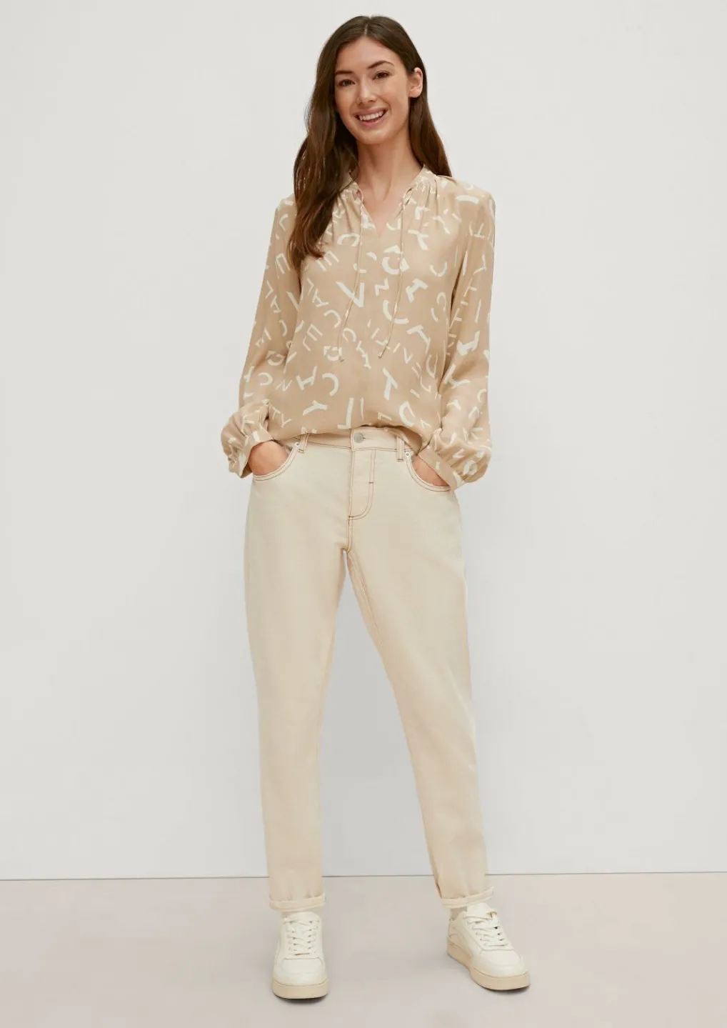 Viskosebluse mit Allover-Muster-Comma Best