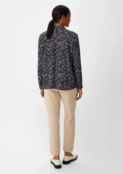 Viskosebluse mit Allover-Print-Comma Discount