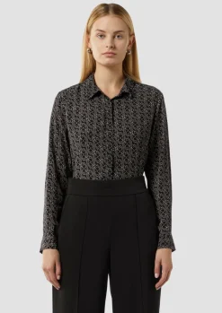 Viskose-Bluse mit All-over-Print-Comma New