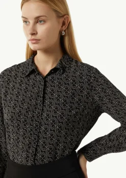 Viskose-Bluse mit All-over-Print-Comma New