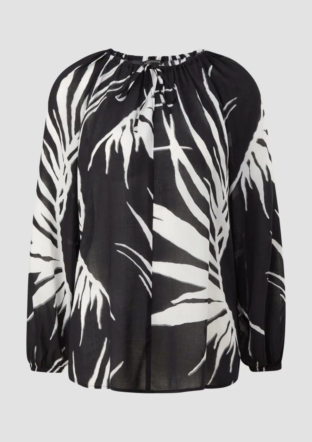 Viskosebluse mit All-over-Print-Comma Hot