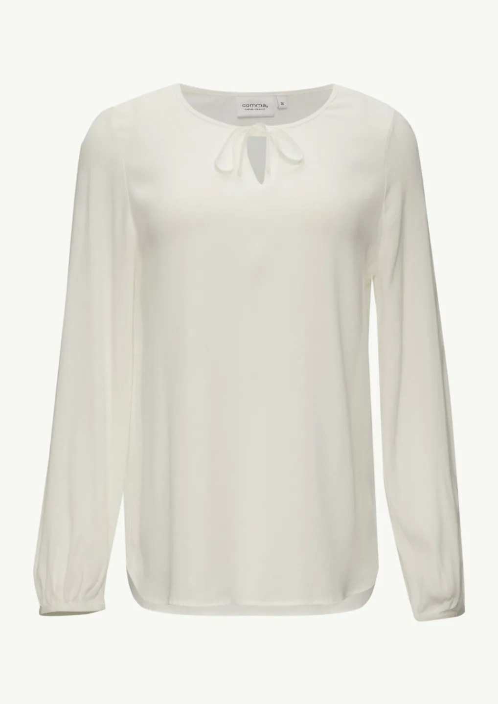 Viskose-Bluse mit Bindedetail am Ausschnitt-Comma Sale