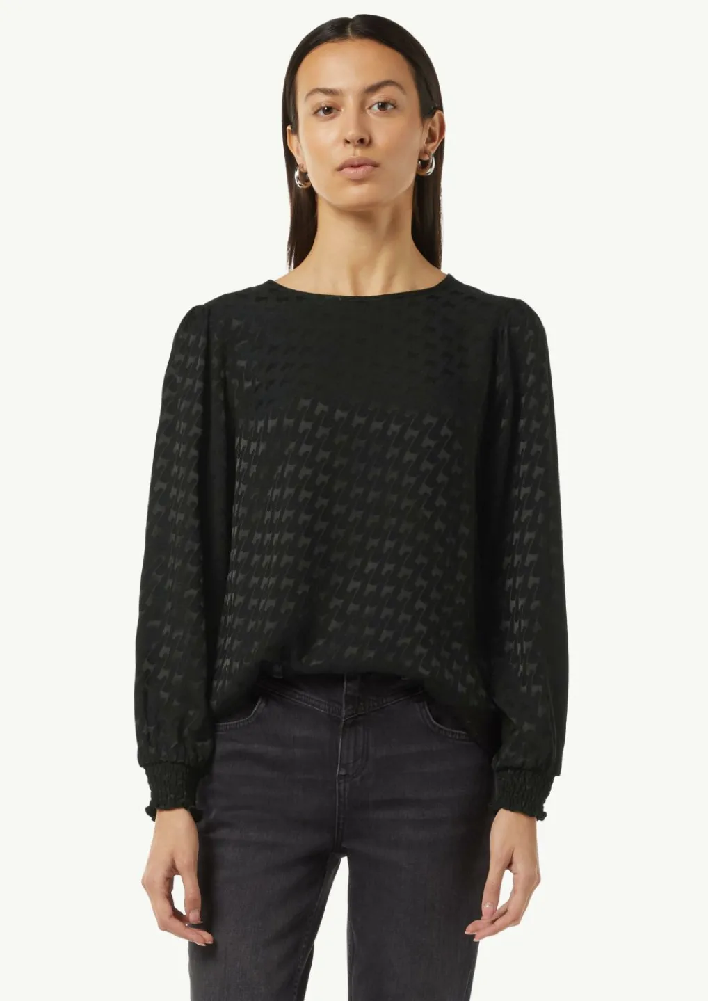 Viskosebluse mit Hahnentrittmuster-Comma Discount