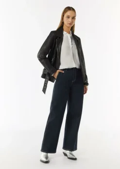 Viskose-Bluse mit Hemdkragen und Ziernaht-Comma New