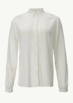 Viskose-Bluse mit Hemdkragen und Ziernaht-Comma New