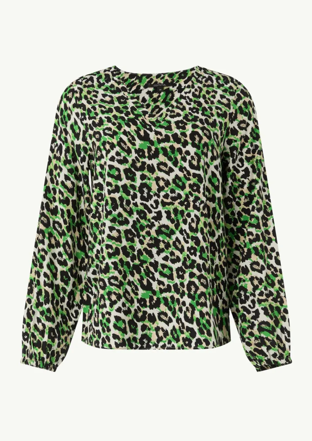 Viskosebluse mit Leo-Muster und V-Ausschnitt-Comma Best