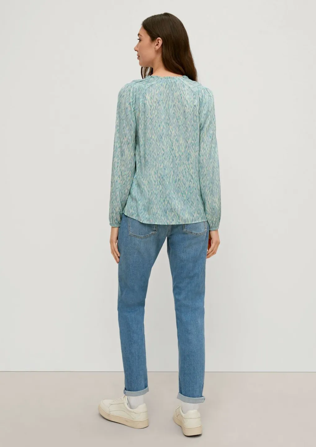 Viskosebluse mit Smok-Details-Comma Discount