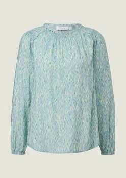 Viskosebluse mit Smok-Details-Comma Discount
