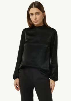 Viskosemix-Bluse mit Bindedetail-Comma Fashion