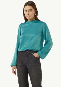 Viskosemix-Bluse mit Bindedetail-Comma Online