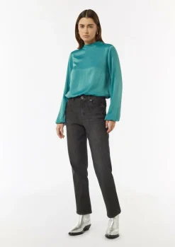 Viskosemix-Bluse mit Bindedetail-Comma Online