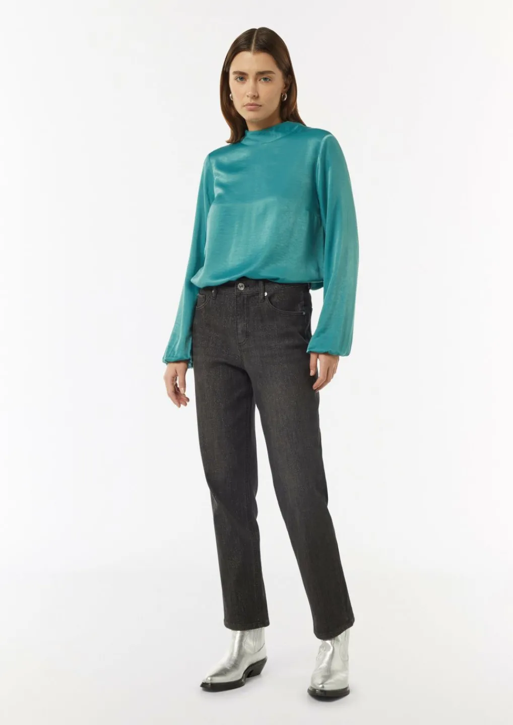 Viskosemix-Bluse mit Bindedetail-Comma Online