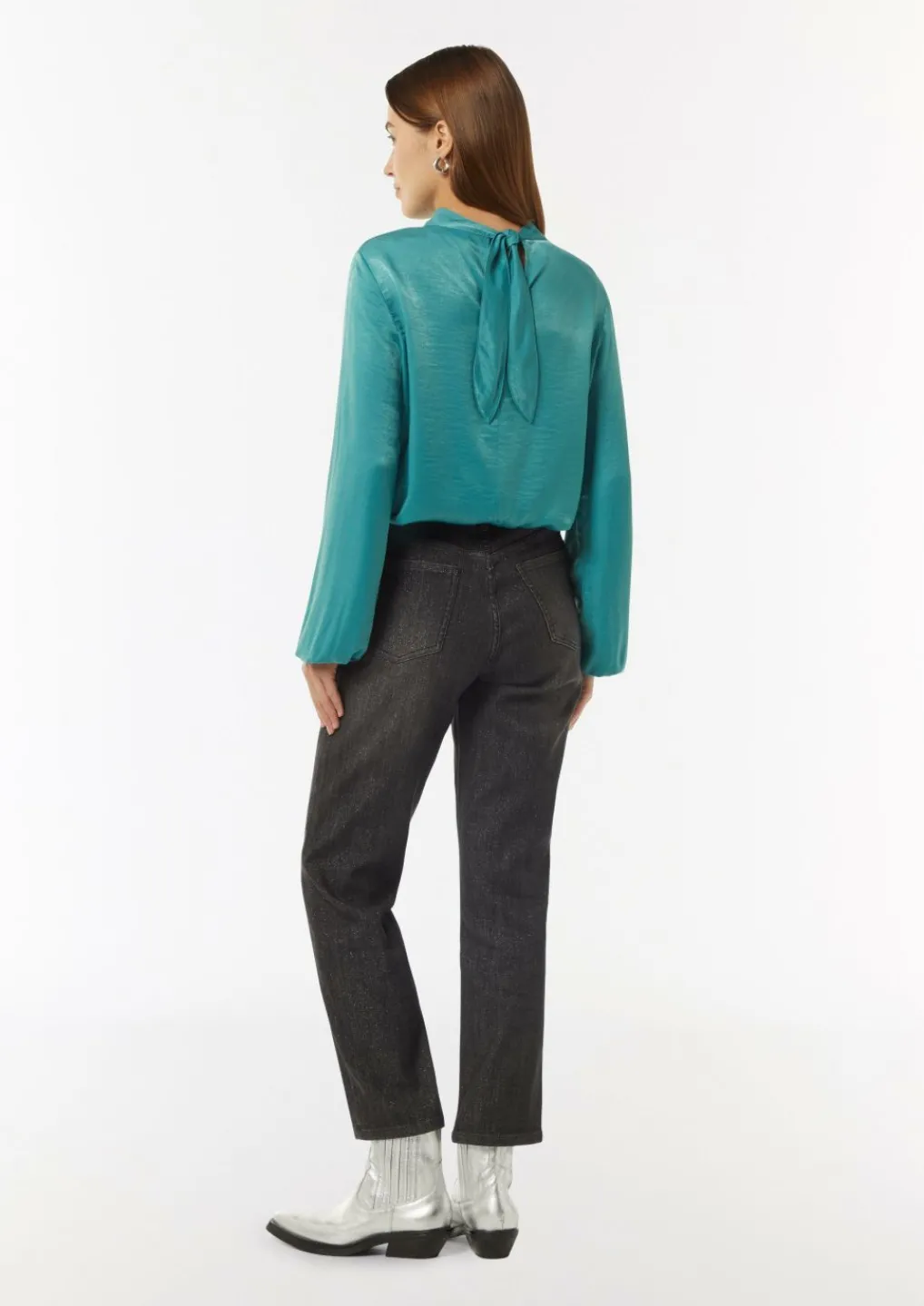 Viskosemix-Bluse mit Bindedetail-Comma Online