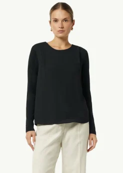 Viskose-Shirt im Fabricmix mit Faltendetail-Comma Discount
