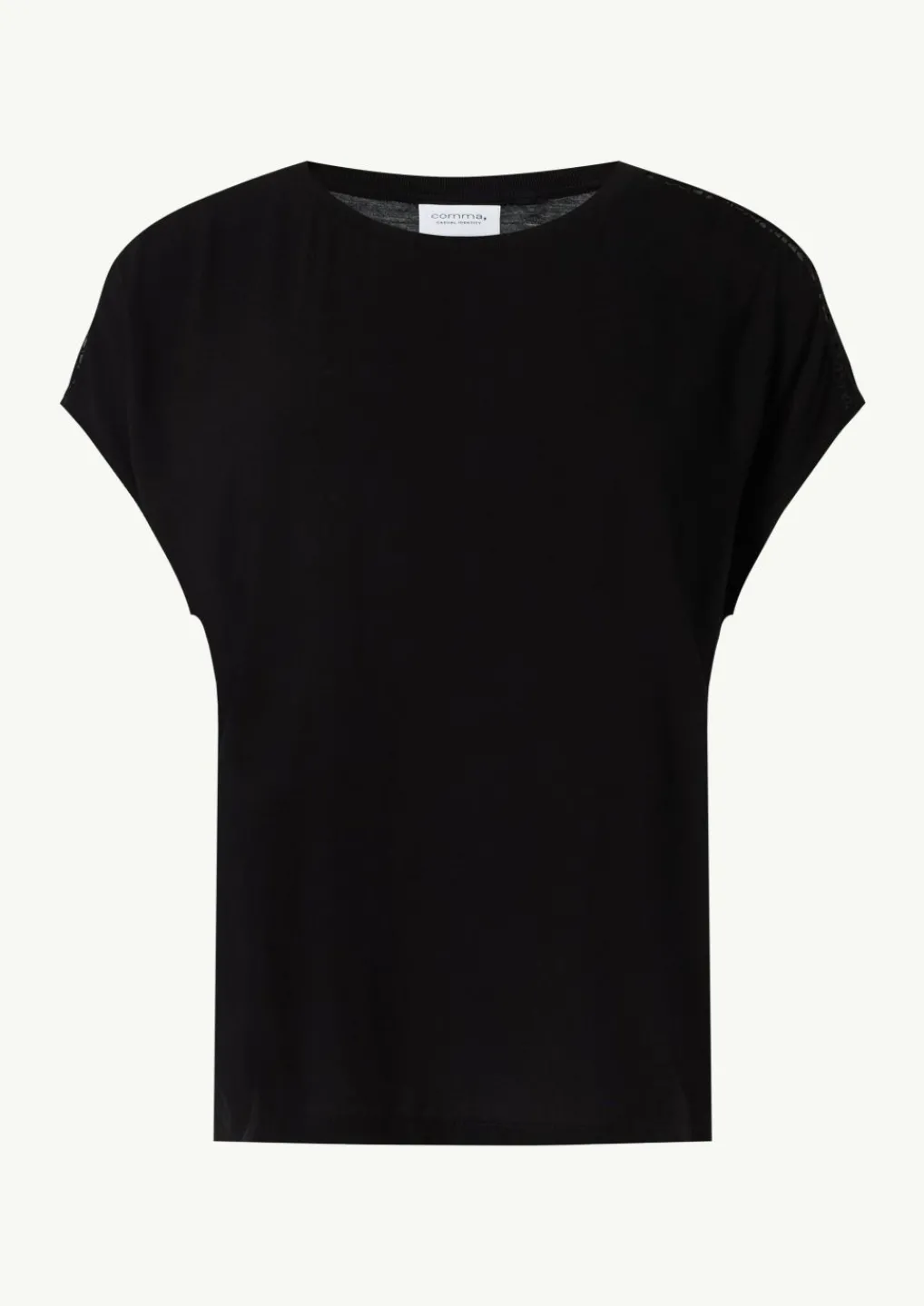Viskoseshirt mit Logo-Tape-Detail-Comma Hot