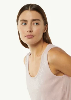Viskosetop mit Pailletten-Comma Discount