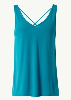 V-Neck-Shirt aus Jersey mit gekreuzten Trägern-Comma Best