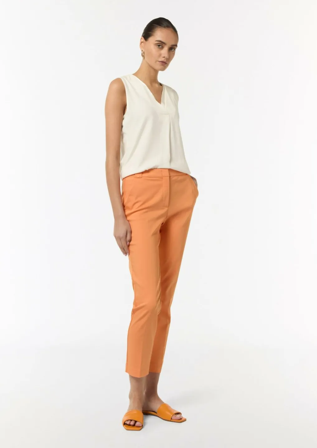 V-Neck-Top aus Crêpe-Comma Online