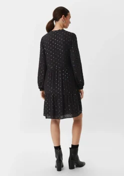 Volantkleid mit Allover-Effektprint-Comma Hot
