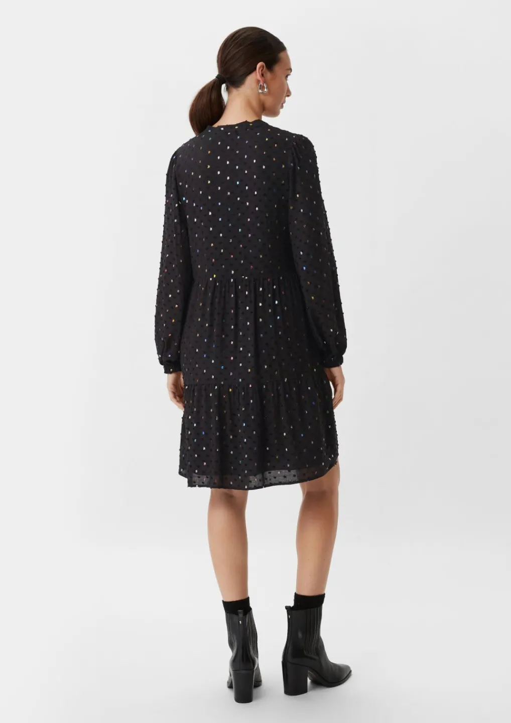 Volantkleid mit Allover-Effektprint-Comma Hot