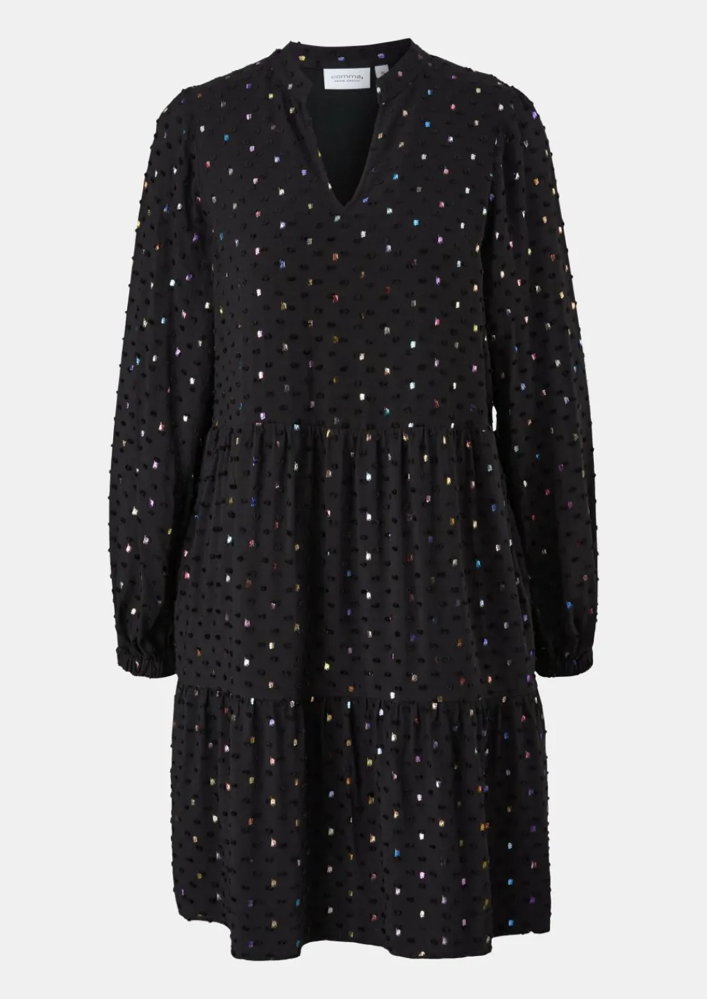 Volantkleid mit Allover-Effektprint-Comma Hot