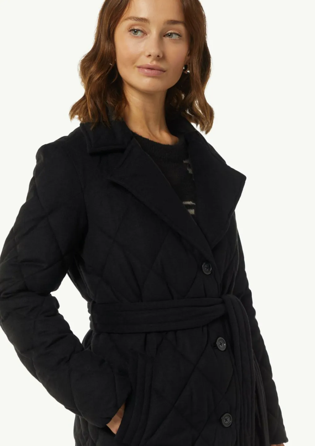 Wattierter Steppmantel aus Wollmix-Comma Discount