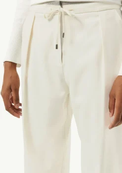 Weiche Flanellhose mit Schmuckdetail am Bund-Comma Outlet