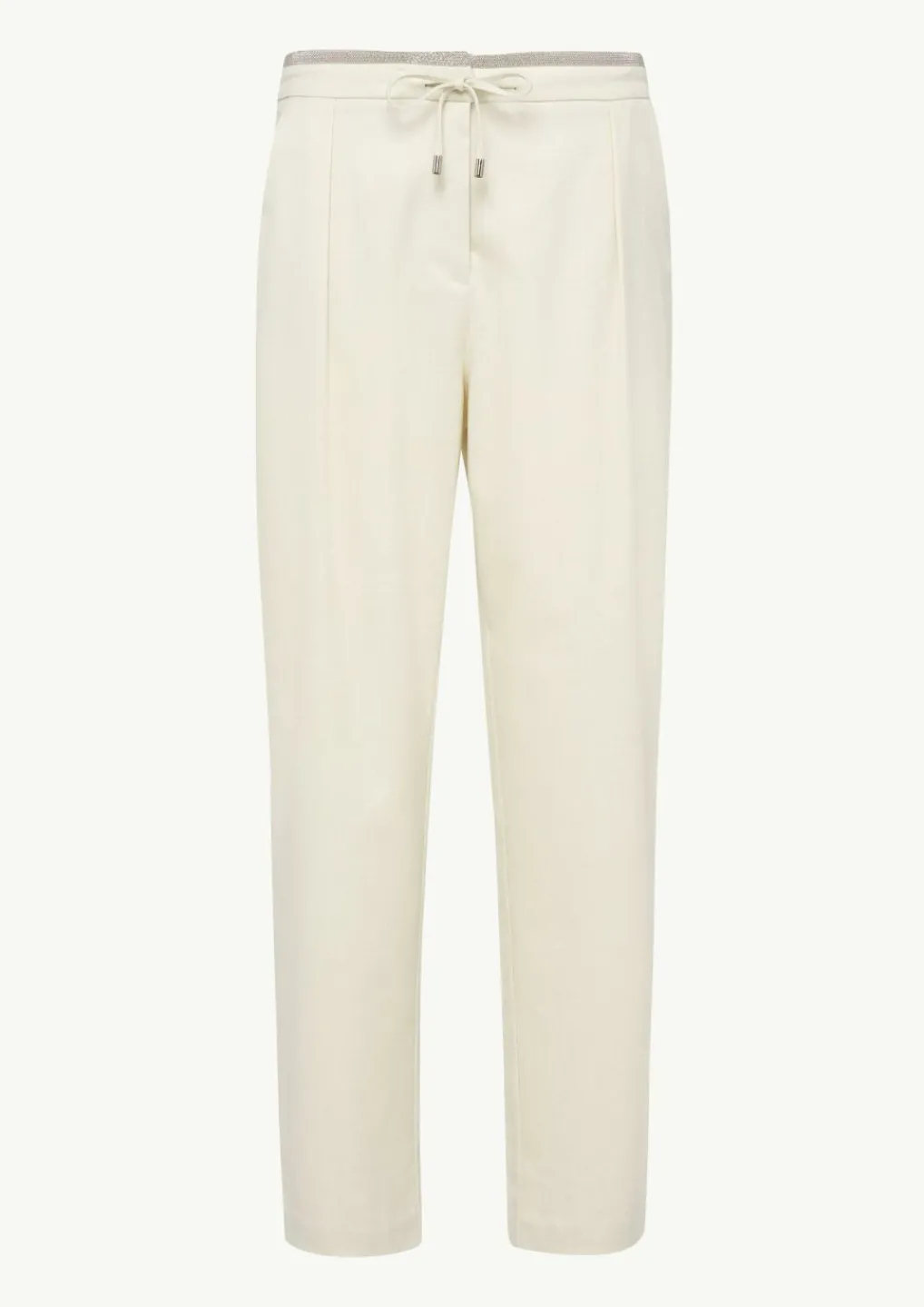 Weiche Flanellhose mit Schmuckdetail am Bund-Comma Outlet
