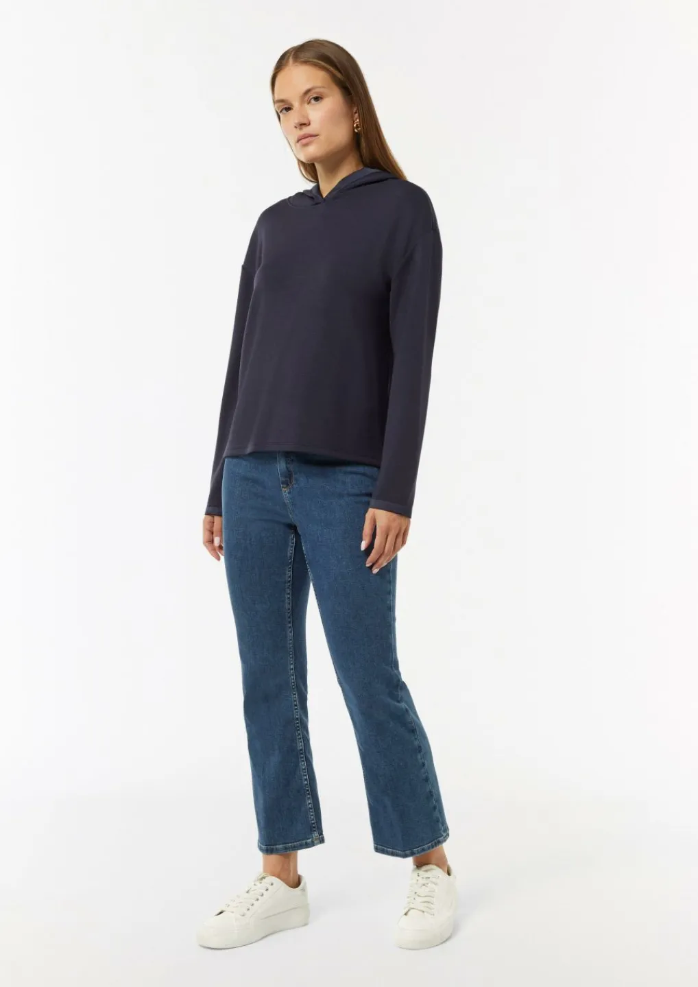 Weiches Kapuzenshirt mit Satin-Details-Comma Sale