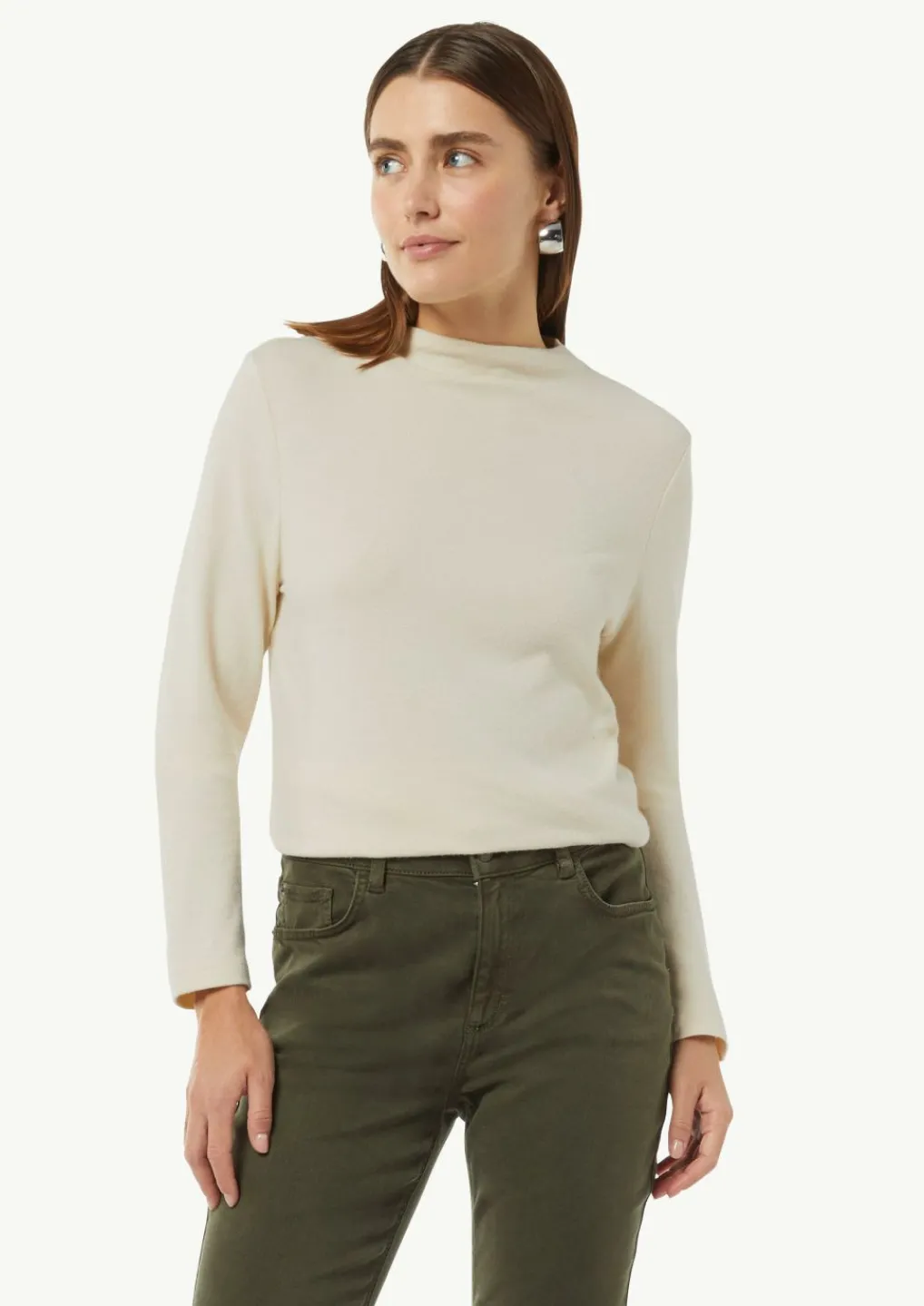 Weiches Langarmshirt mit Stehkragen-Comma Sale