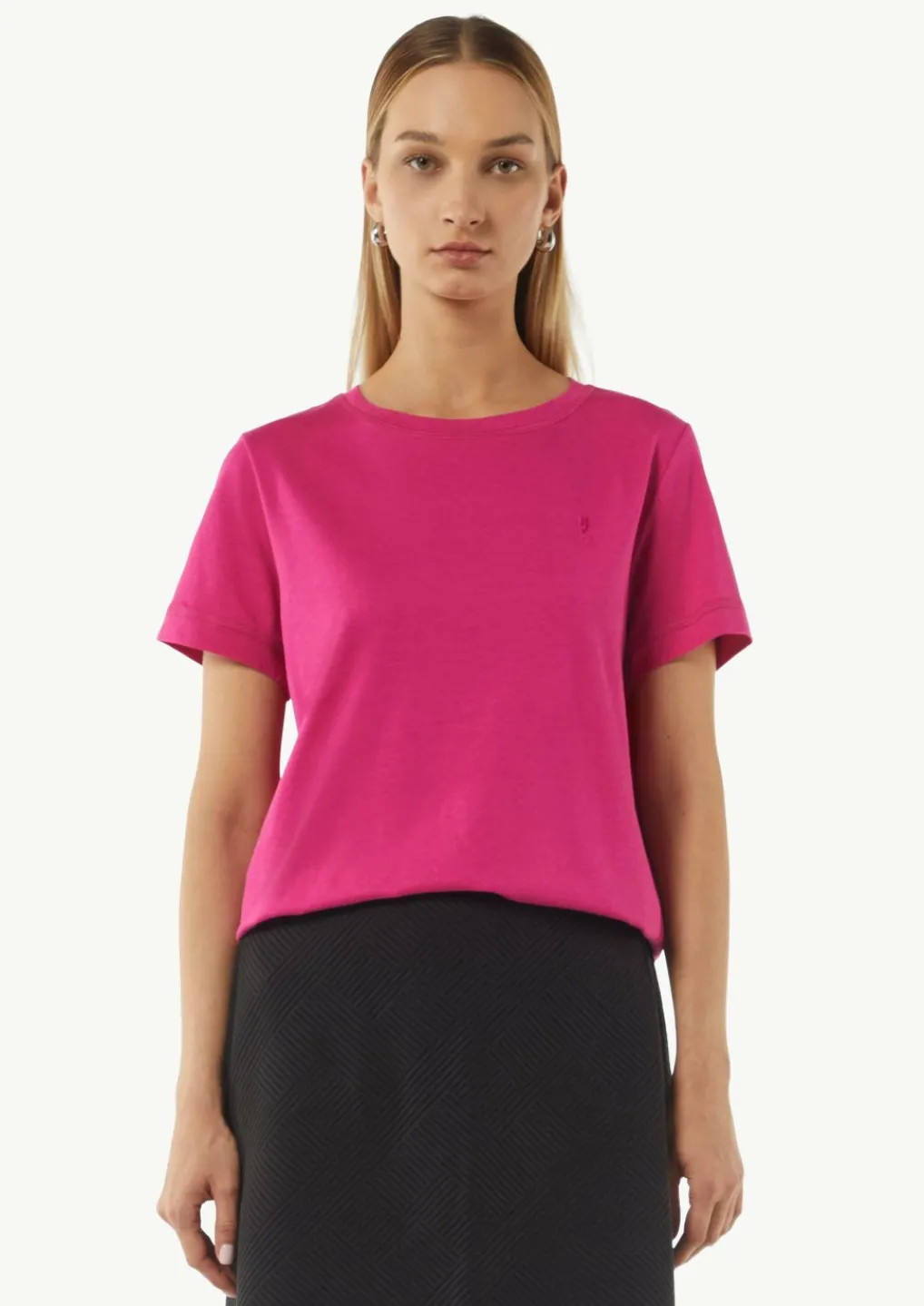 Weiches T-Shirt mit Logo-Stickerei-Comma Online