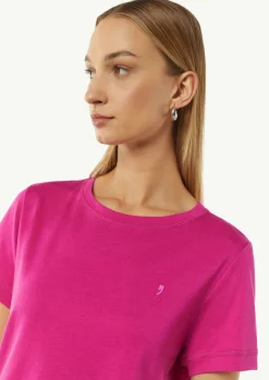 Weiches T-Shirt mit Logo-Stickerei-Comma Online