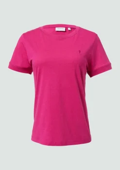 Weiches T-Shirt mit Logo-Stickerei-Comma Online
