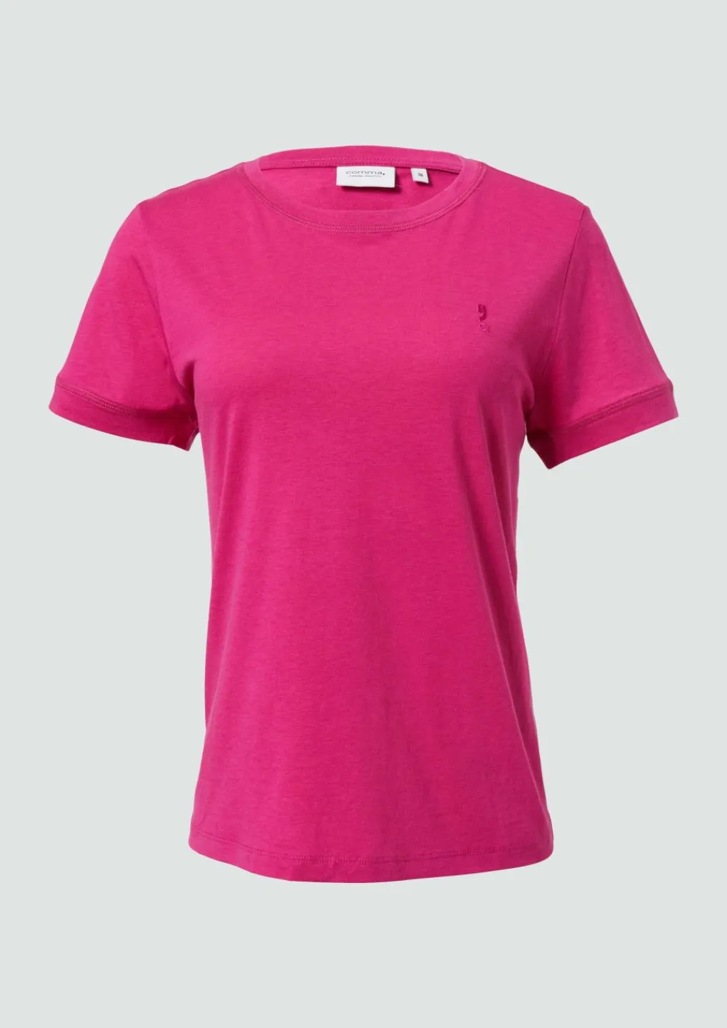 Weiches T-Shirt mit Logo-Stickerei-Comma Online