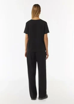 Weiches T-Shirt mit Logo-Stickerei-Comma Fashion