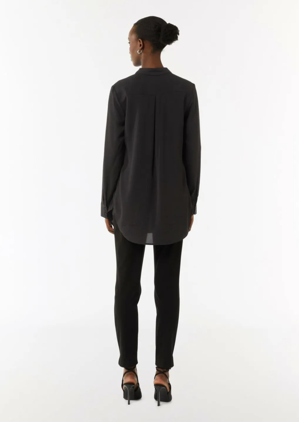 Weich fließende Longbluse aus Chiffon-Comma Online