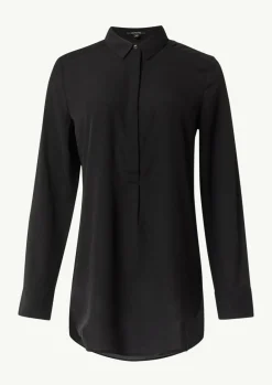 Weich fließende Longbluse aus Chiffon-Comma Online
