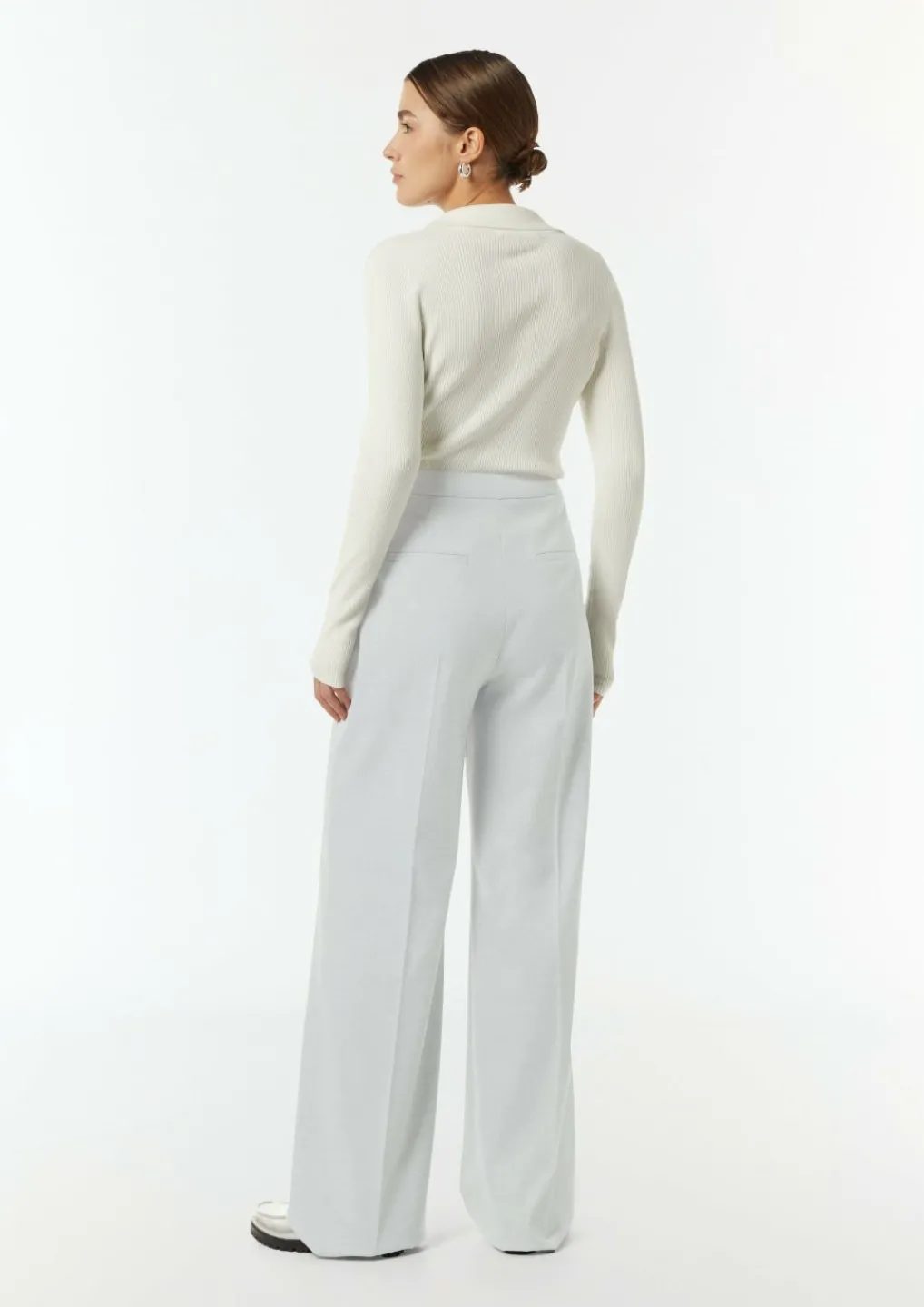 Wide-Leg-Hose aus fließendem Flanell-Comma Outlet