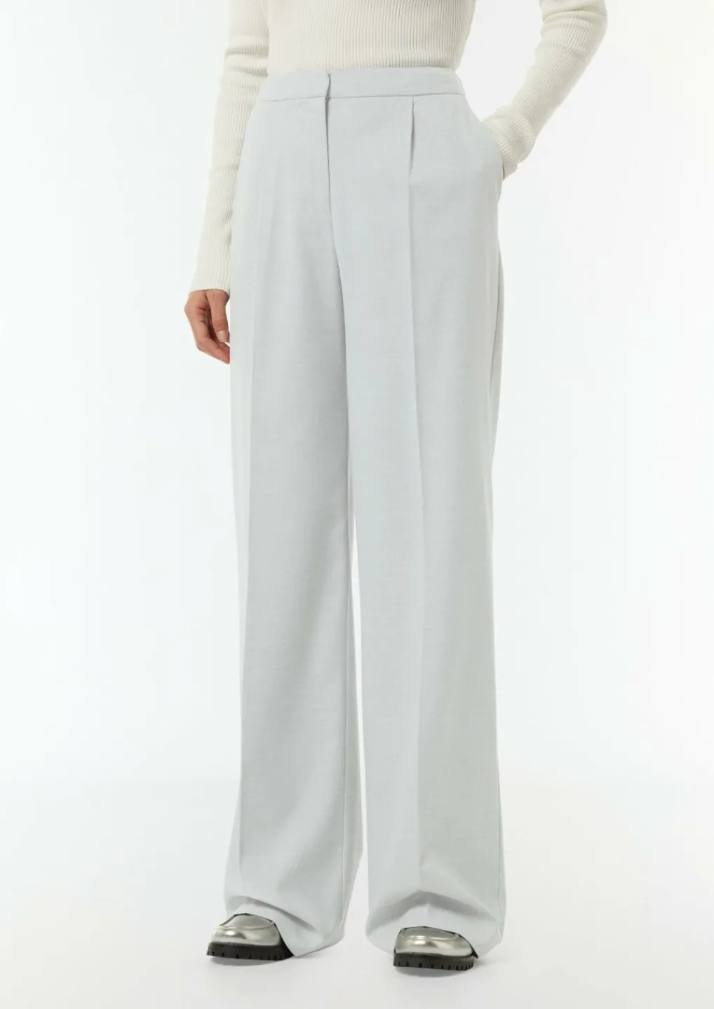 Wide-Leg-Hose aus fließendem Flanell-Comma Outlet
