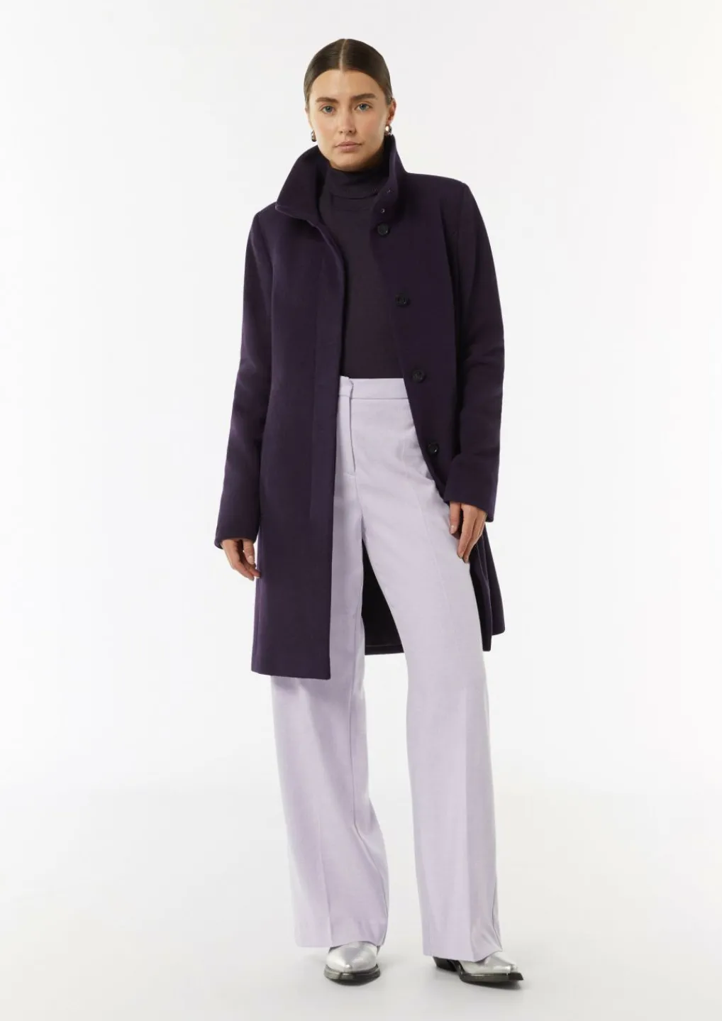 Wide-Leg-Hose aus fließendem Flanell-Comma Clearance