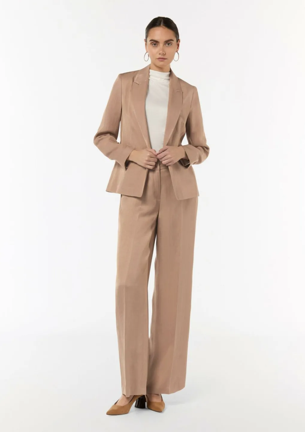 Wide-Leg-Hose aus Leinenmix-Comma Hot