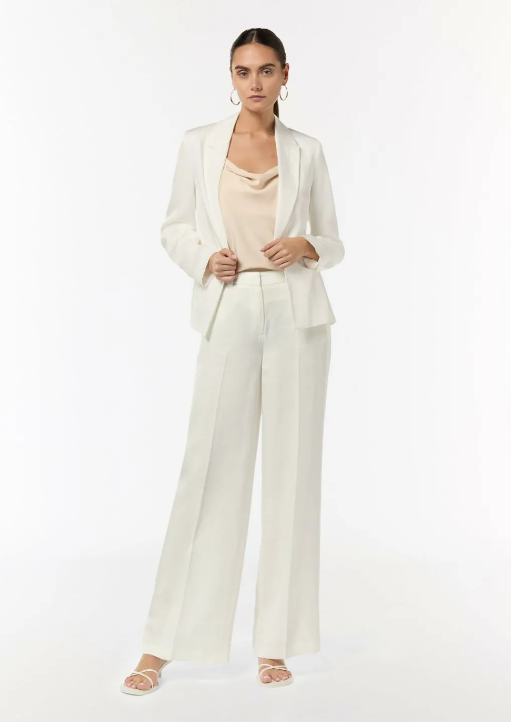 Wide-Leg-Hose aus Leinenmix-Comma New