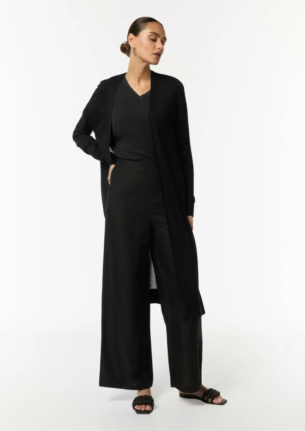 Wide-Leg-Hose aus Leinenmix-Comma Sale