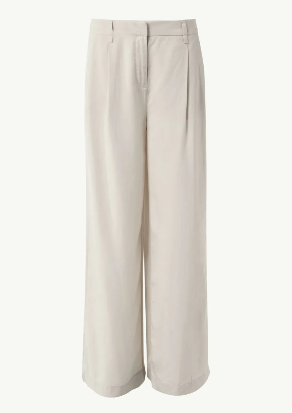 Wide-Leg-Hose aus Lyocell mit Elastikbund und angedeuteten Taschen-Comma Fashion