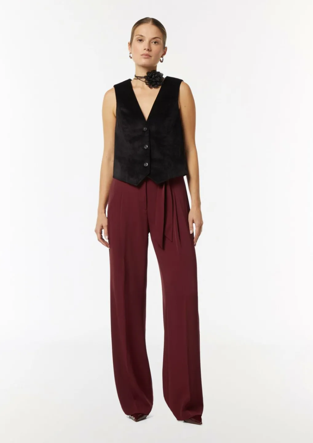 Wide-Leg-Hose mit Bindegürtel-Comma New