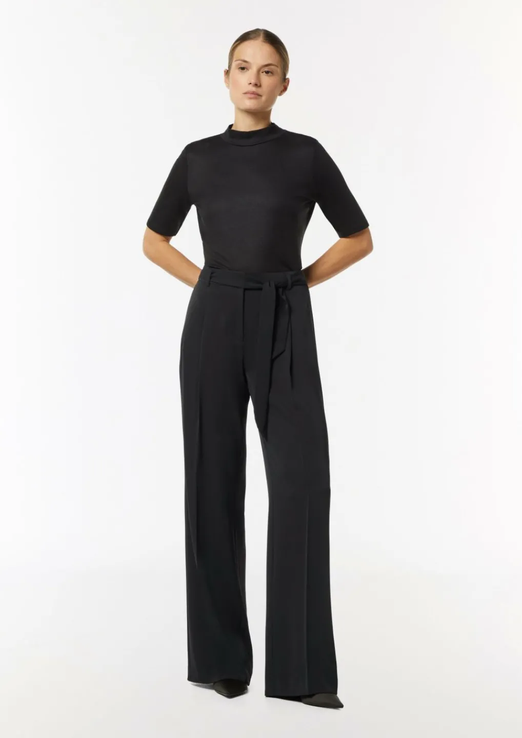 Wide-Leg-Hose mit Bindegürtel-Comma Best