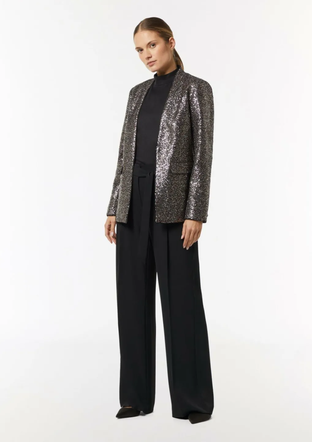 Wide-Leg-Hose mit Bindegürtel-Comma Best