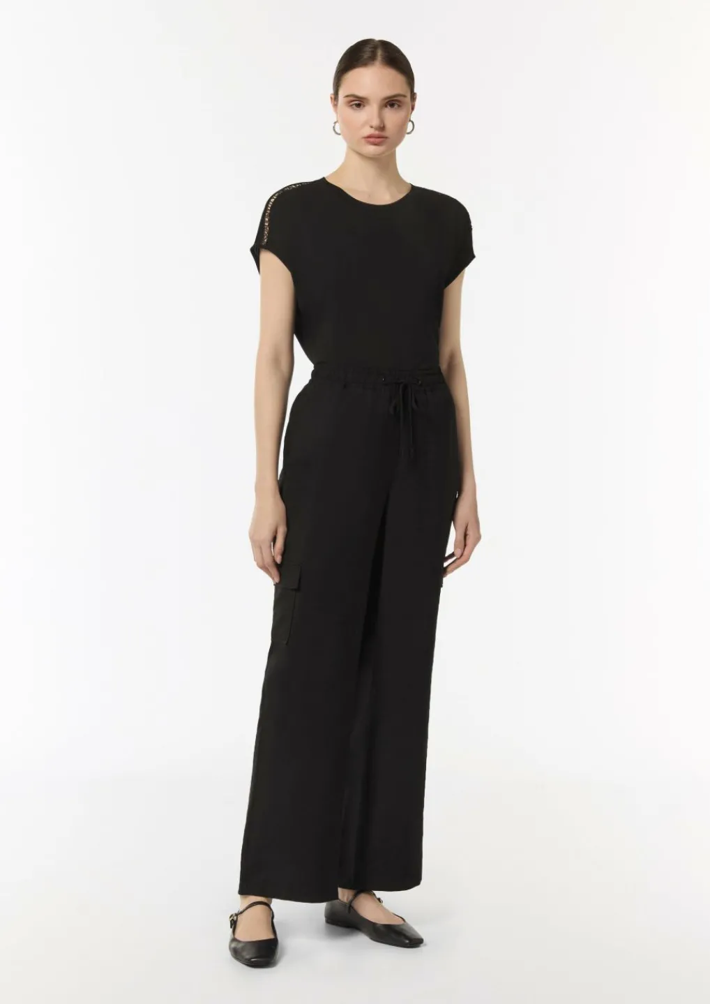 Wide-Leg-Hose mit Cargotaschen-Comma Discount