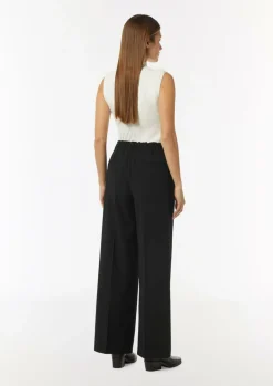 Wide-Leg-Hose mit gerafftem Bund-Comma Hot